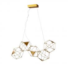  A1891GD - Avista Cube Chandelier 33" Gold -LED