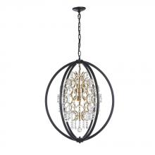  A7255BKGD - Avista Belair Chandelier 24" Black & Gold