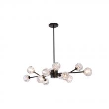  A8912BK - Avista Hampton Linear Chandelier 12-Light Matte Black