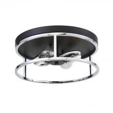  F2202BKCH - Avista Easton Flush Mount Round 2-Light Black & Chrome