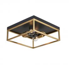  F2302BKGD - Avista Easton Flush Mount Square 2-Light Black & Gold