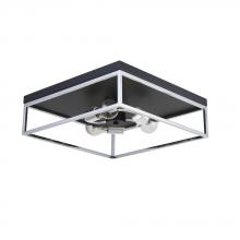  F2303BKCH - Avista Easton Flush Mount Square 3-Light Black & Chrome