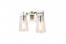  LIT2922SN+MC-CL - 2x60W E26 Light Vanity in Satin nickel finish with replaceable Black and Satin nickel finish