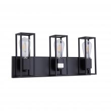  LIT3123BK-BK - 3 Light Vanity Black Finish With Black Sockets Can Be Mounted Up or Down