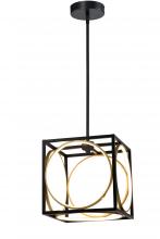  LIT3532BK-GD - 12" 29 W LED Pendant, initial Lumens 2000Lm, in 3000K Black frame with gold inside