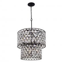  345C07CBHG - Windsor 7-Lt 2-Tier Crystal Chandelier - Carbon/Havana Gold