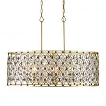  345N08FGMB - Windsor 8-Lt Oval Crystal Linear Pendant - French Gold/Matte Black