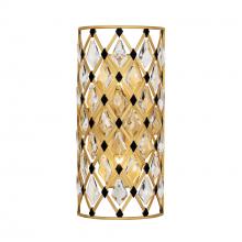  345W02SFGMB - Windsor 2-Lt Crystal Sconce - French Gold/Matte Black