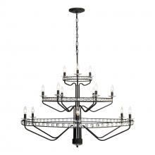  363C15CB - Monroe 15-Lt 3-Tier Chandelier - Carbon