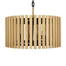  387P06MBH - Suratto 6-Lt   Pendant - Matte Black/Honey Blonde