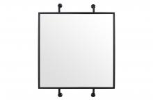  4DMI0103 - Tycho 32x26 Pipe Mounted Wall Mirror - Black