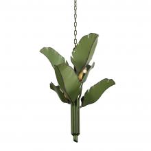  901C06 - Banana Leaf 6-Lt Chandelier - Natural Green