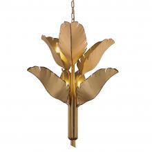  901C06GO - Banana Leaf 6-Lt Chandelier - Gold