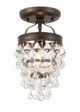  131-VZ_CEILING - Calypso 1 Light Crystal Teardrop Vibrant Bronze Semi Flush Mount