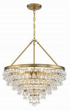  137-VG - Calypso 8 Light Crystal Teardrop Vibrant Gold Chandelier