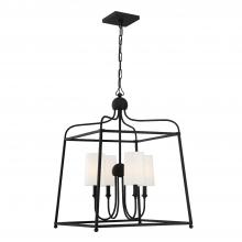  2244-BF - Libby Langdon Sylvan 4 Light Black Forged Chandelier