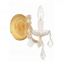  4471-GD-CL-MWP - Maria Theresa 1 Light Hand Cut Crystal Gold Sconce