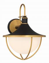  ATL-703-MK-TG - Atlas 3 Light Matte Black + Textured Gold Outdoor Sconce