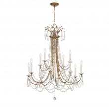  KAR-90912-AG-CL-MWP - Karrington 12 Light Aged Brass Chandelier