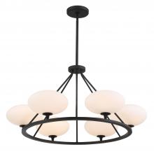  PKR-B8506-BF - Parker 6 Light Black Forged Chandelier