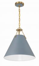  XAV-B8305-VG-BL - Xavier 3 Light Vibrant Gold + Blue Pendant