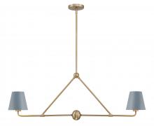  XAV-B9302-VG-BL - Xavier 2 Light Vibrant Gold + Blue Chandelier