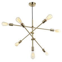  817P-AGB - 7LT Incandescent Adjustable Pendant, Aged Brass