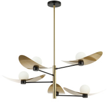 Dainolite CBL-405C-AGB-MB - 5LT Chandelier, AGB & MB w/ Opal Glass