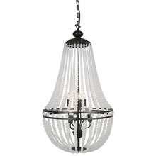  DAW-386C-MB-FR - 6LT Incan Chandelier Matte Black w/ Frosted Beads