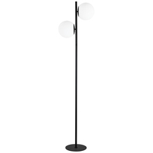  FOL-662F-MB - 2LT Incandescent Floor Lamp, MB w/ WH Opal Glass