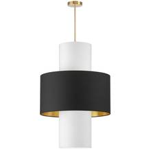  POA-224P-AGB-698-790 - 4LT Incan Pendant, AGB w/ BLK/GLD & WH Shades