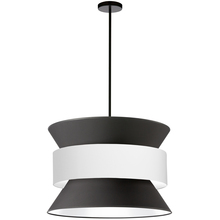  QUA-244P-BK-WH - 4LT Incandescent Pendant, MB w/ BK & WH Shade