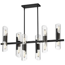  SAM-4012HC-MB - 12LT Horiz Chandelier, MB w/ Clear Fluted Glass