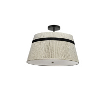 Dainolite SYV-153SF-MB-NAT - 3LT Semi-Flush, MB w/ Natural WH String Shade