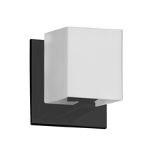  V1230-1W-MB - 1 Light Halogen Wall Sconce, Matte Black with White Glass