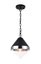 Matteo Lighting C72201CHCL - Sphericon Matte Black and Chrome Pendant