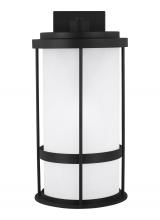  8790901DEN3-12 - Wilburn modern 1-light LED outdoor exterior Dark Sky compliant large wall lantern sconce in black fi