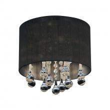  5006C10C-R (B) - Water Drop 4 Light Drum Shade Flush Mount With Chrome Finish