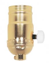 Satco Products Inc. 80/1014 - 150W Full Range Turn Knob Dimmer Socket; 1/8 IPS; Aluminum; Brite Gilt Finish; 120V