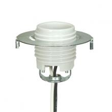  80/1768 - Keyless Threaded Porcelain Socket With Hickey And Ring; 26" Leads; Glazed; 660W; 250V