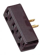  90/1117 - Single To Triple Adapter; Brown Finish; Polarized; 15A; 125V