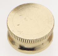  90/169 - Brass Lock-Up Cap; 1/8 IP; 9/16" Diameter; 1/4" Height; Burnished And Lacquered