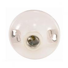  90/480 - 4 Terminal Keyless White Phenolic Ceiling Receptacle; Screw Terminals; 4-1/2" Diameter; 660W;