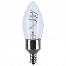  S11525 - 4 Watt LED; Reminiscent; Flex Gray Coil Filament; B11; Candelabra Base; 2700K CCT; Clear; 120 Volt