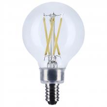 Satco Products Inc. S12473 - 4 Watt G16.5 LED; Candelabra Base; Clear; 5000K CCT; 120 Volt