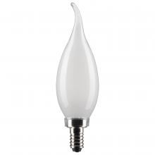  S21845 - 4 Watt CA10 LED; Frosted; Candelabra Base; 5000K; 350 Lumens; 120 Volt; 2-Pack