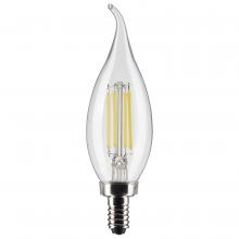  S21846 - 5.5 Watt CA10 LED; Clear; Candelabra Base; 2700K; 500 Lumens; 120 Volt; 2-Pack