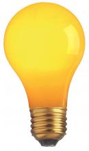  S4987 - 60 Watt A19 Incandescent; Ceramic Yellow; 2000 Average rated hours; Medium base; 130 Volt