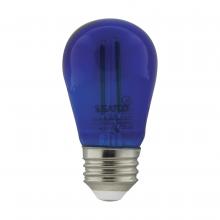  S8023 - 1 Watt; S14 LED Filament; Blue Transparent Glass Bulb; E26 Base; 120 Volt; Non-Dimmable; Pack of 4