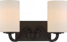  60/5902 - Willow - 2 Light Vanity with White Glass - Aged Bronze Finish